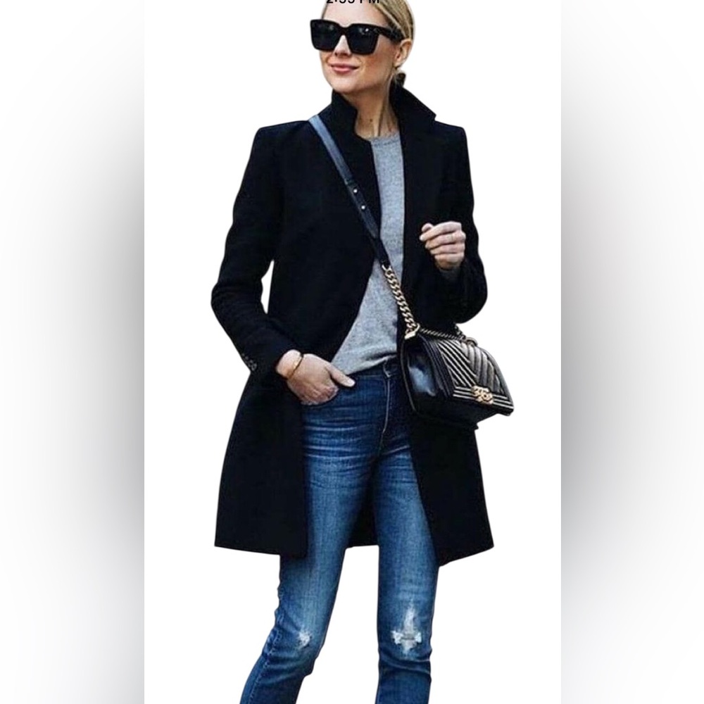 Chic Black Button-Up Coat